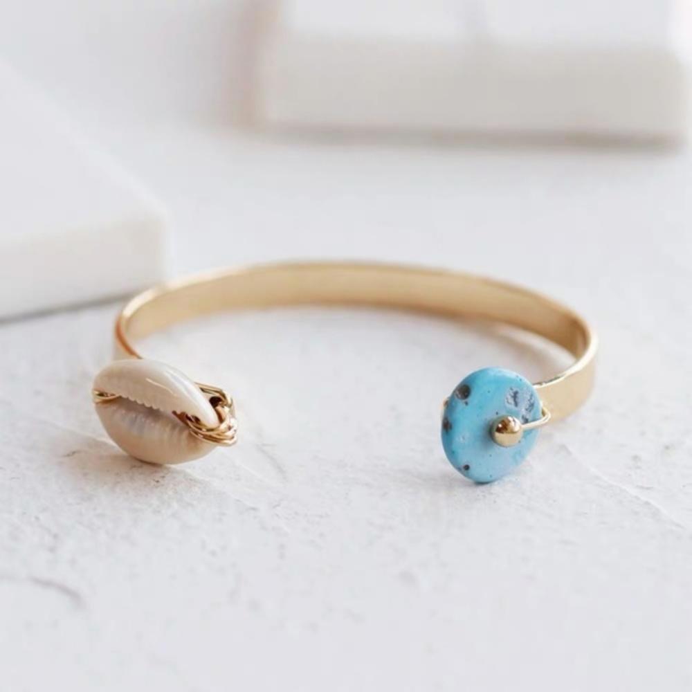 Dannijo Shell Stone Cuff Bracelet